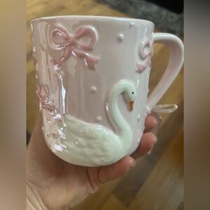 Pink Swan Ceramic Mug
